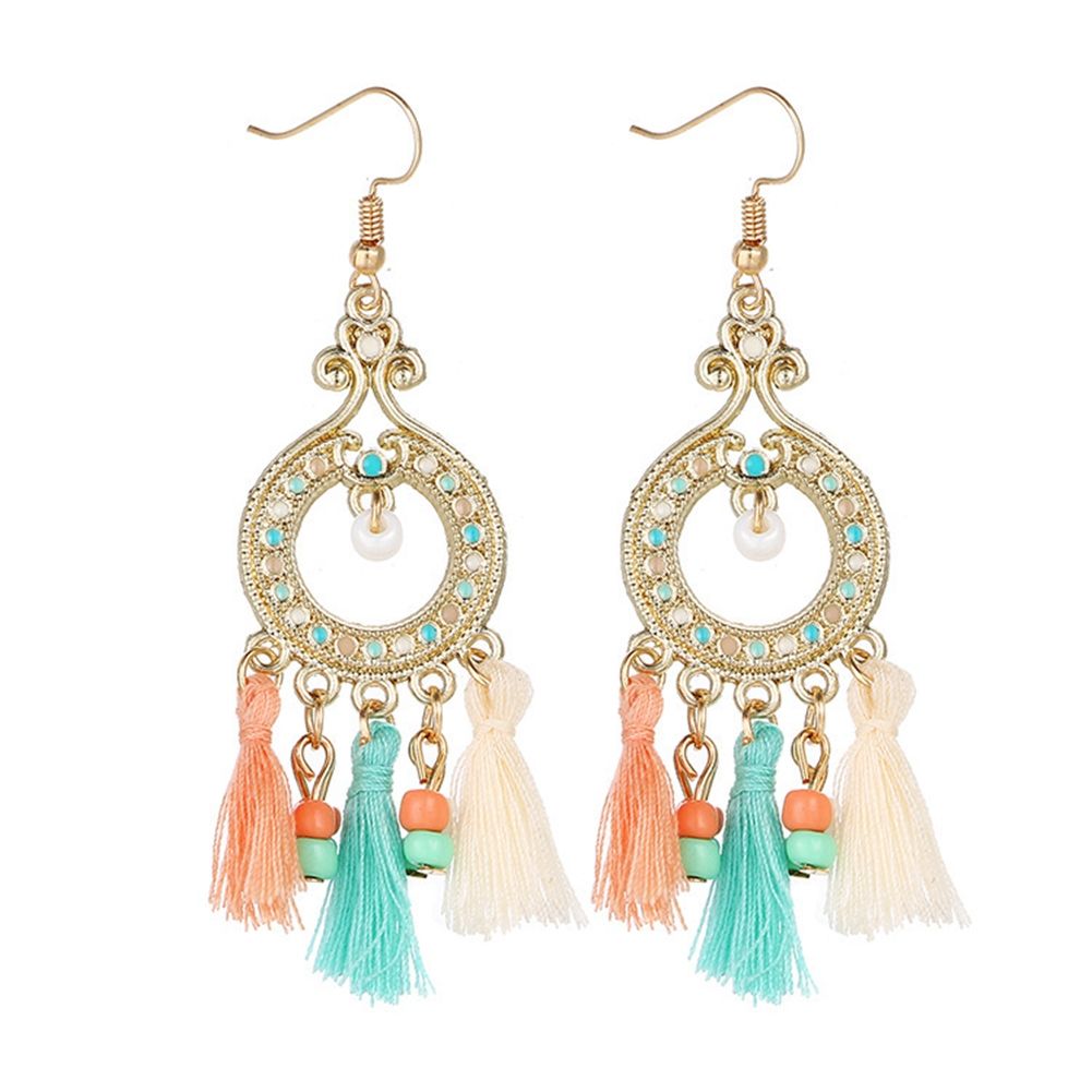 Womens Fashion Bohemian Earrings Long Tassel Fringe Boho Dangle Earrings Jewelry