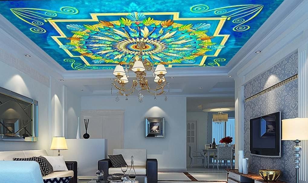 Custom 3d Ceiling Wallpaper Royal Gold Court 3d Ceiling Murals