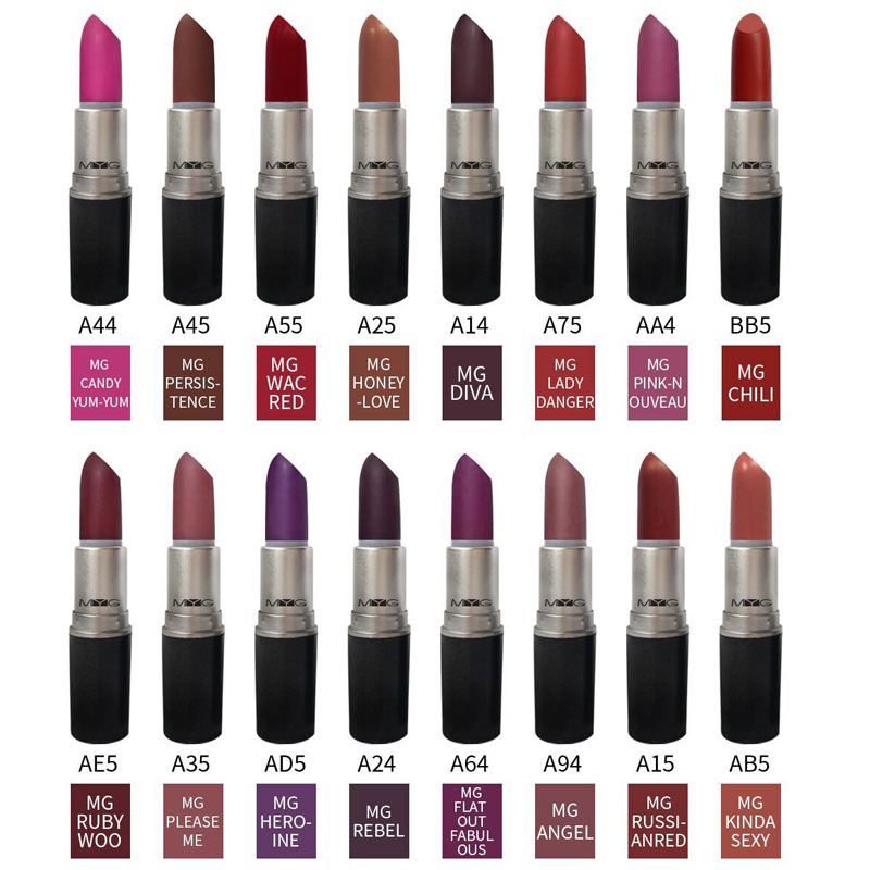 Acheter Myg Marque Rouge à Lèvres Mat Maquillage Rouge à Lèvres Ruby Woo Please Me Russie Russe Rouge Miel Amour Héroïne Angel Velvet Teddy
