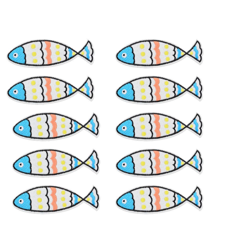 Fish Animal Embroidered Embroidery Clothing Stickers Sew On Patches Applique