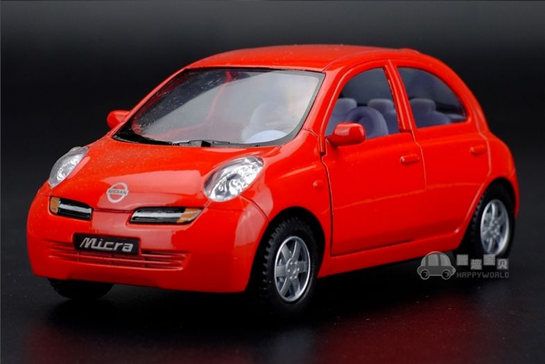 Red Paint 1:32 Car Model Diecast Toy Vehicle Nissan Micra