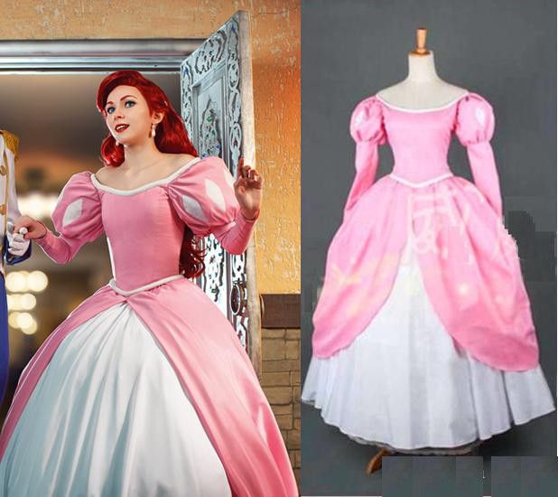 Little Mermaid Princess Ariel Dress Cosplay Costume Custom Made Fancy Cute Dress