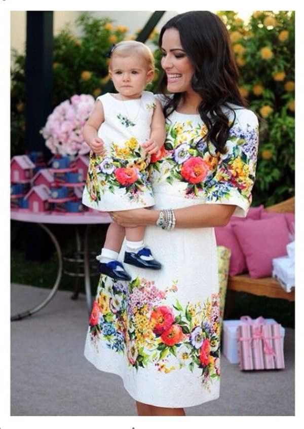 mother and baby girl matching dresses