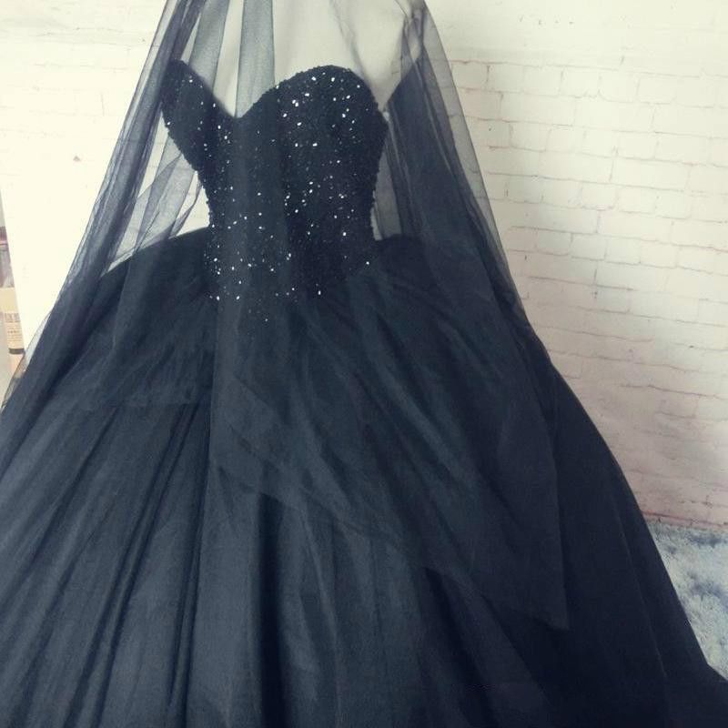 black masquerade gown