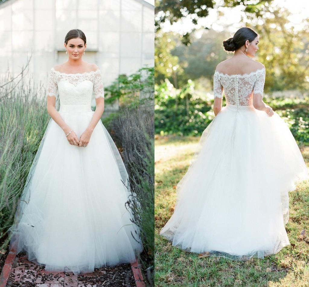 simple white beach wedding dress