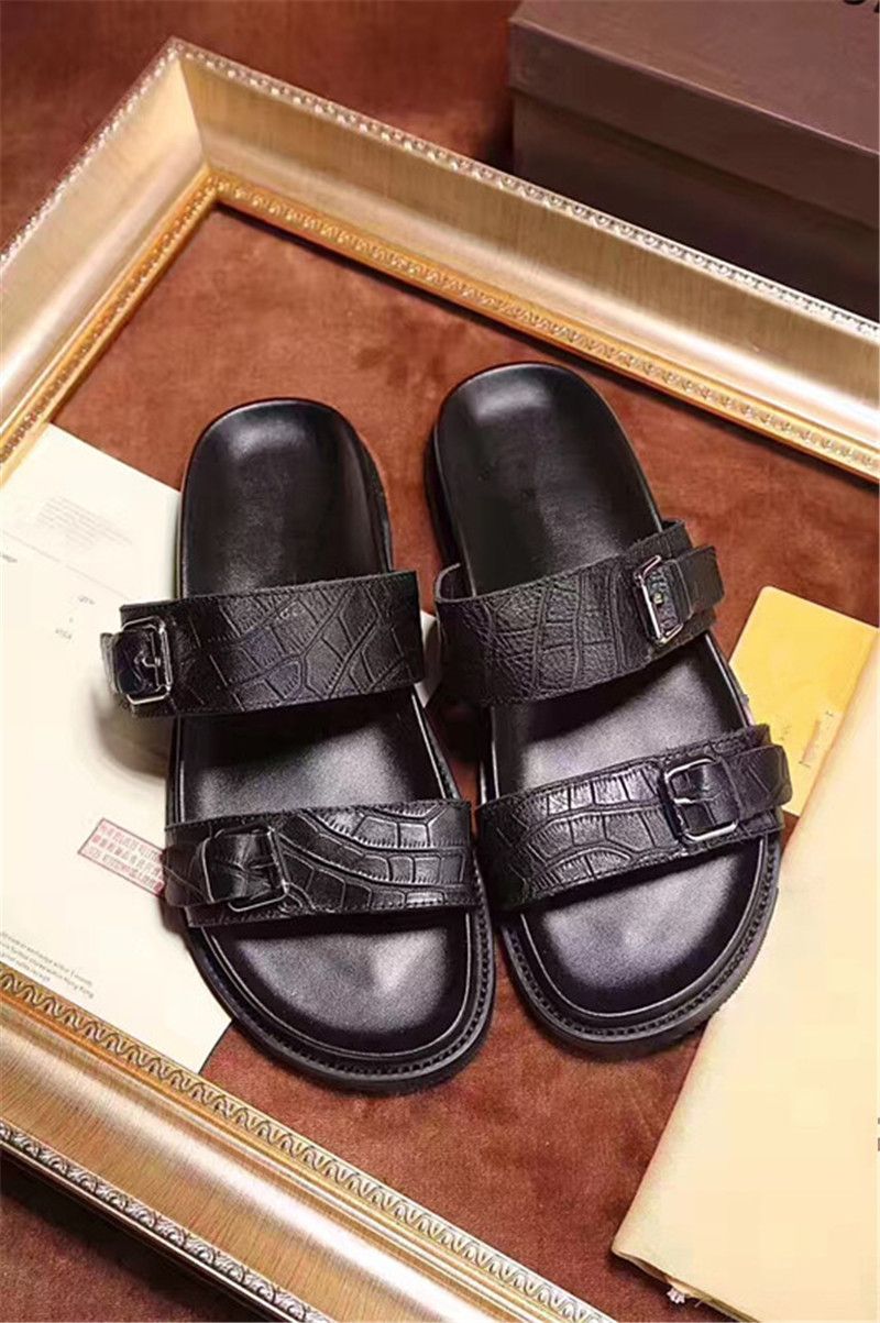 men s shoes mens slippers on 2017 High Quality Mens Slippers A Leather Slippers Genuine Leather Men Sandals Brand Design Mens Shoes From Kellyyang2017 146 73 Dhgate Com