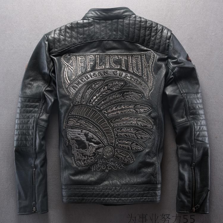 2019 American Customs Affliction Genuine Leather Jackets India Skull Head Embroidery Sportswear Motorcycle From Qltrade 3 304 57