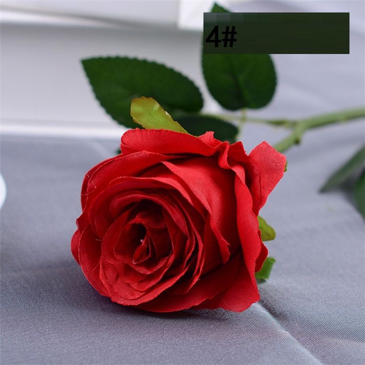Discount Wholesale Artificial Roses Flower Fake Silk Single Roses Multi Colors For Wedding