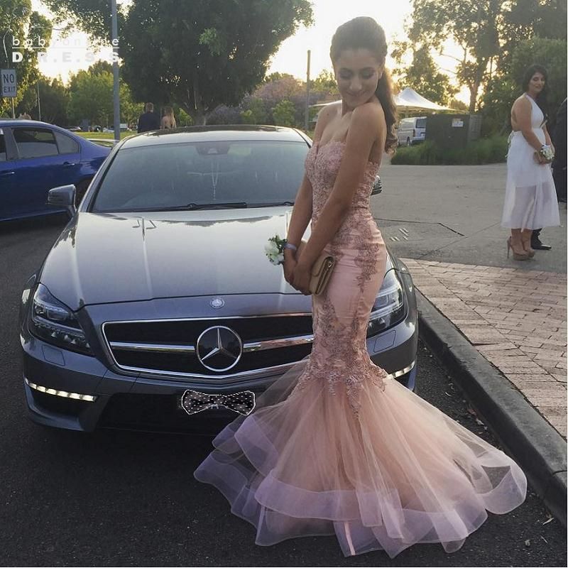 blush trumpet gown