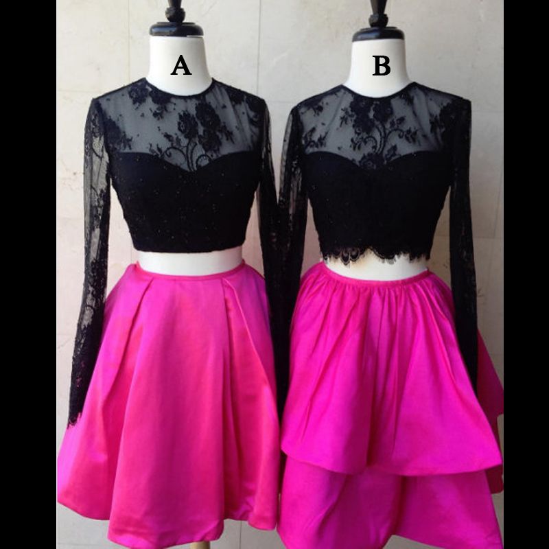 red two piece hoco dress