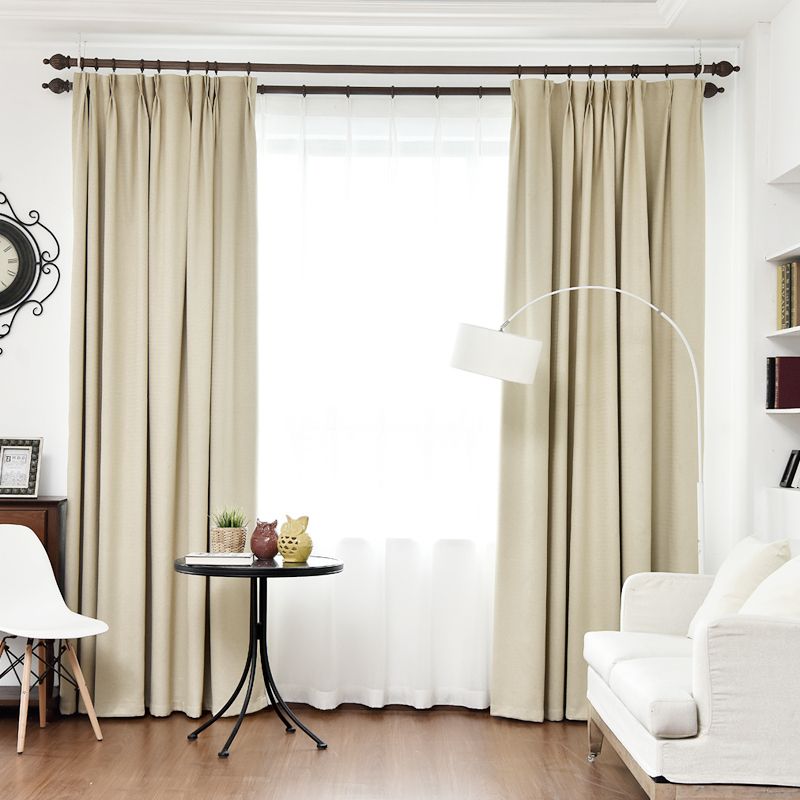 2019 Linen Curtain Solid Color Blackout Curtain Fabric New Cotton