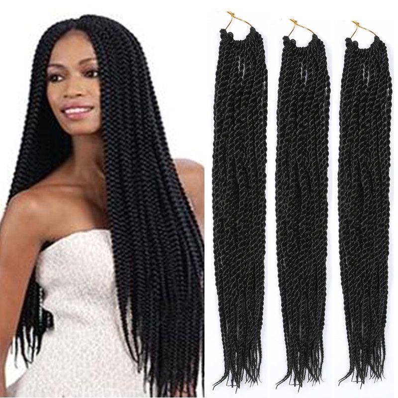 Crochet Black Braiding Hairstyle Senegalese Synthetic Faux Locs