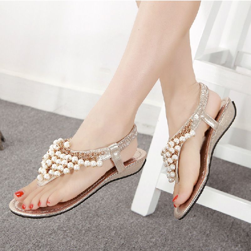 pearl beaded sandals