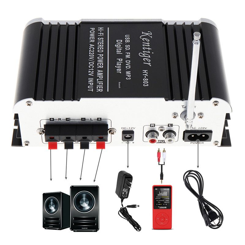 12V 2CH Amplificador de potencia para coche Bluetooth FM de música estéreo