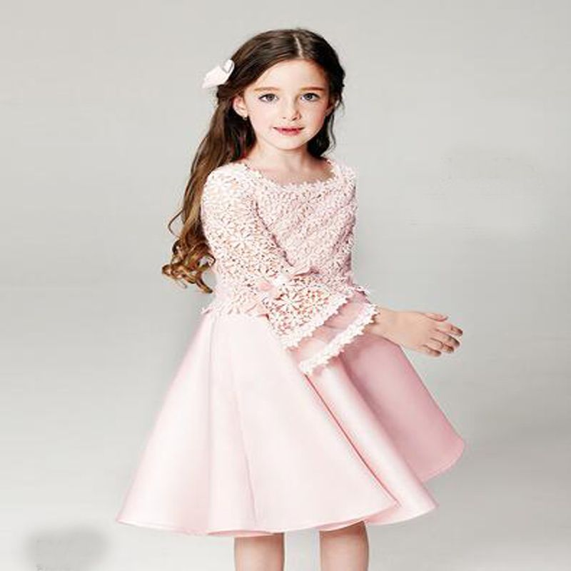 2019 Long Sleeves Little Girls Pageant Dresses Jewel Flower Girl Dresses For Teens Formal Holy
