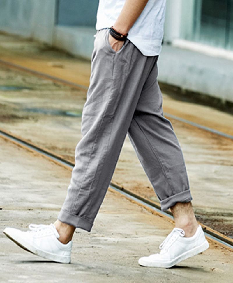 mens white casual pants