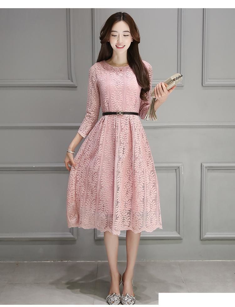 Compra Vestido De Encaje Blanco Vintage Más El Tamaño De Primavera Y Verano  Tres Cuartos O Cuello Vestidos Elegantes Para Mujeres Tamaño Grande S 3XL  Negro Rosa Barato | Entrega Rápida Y