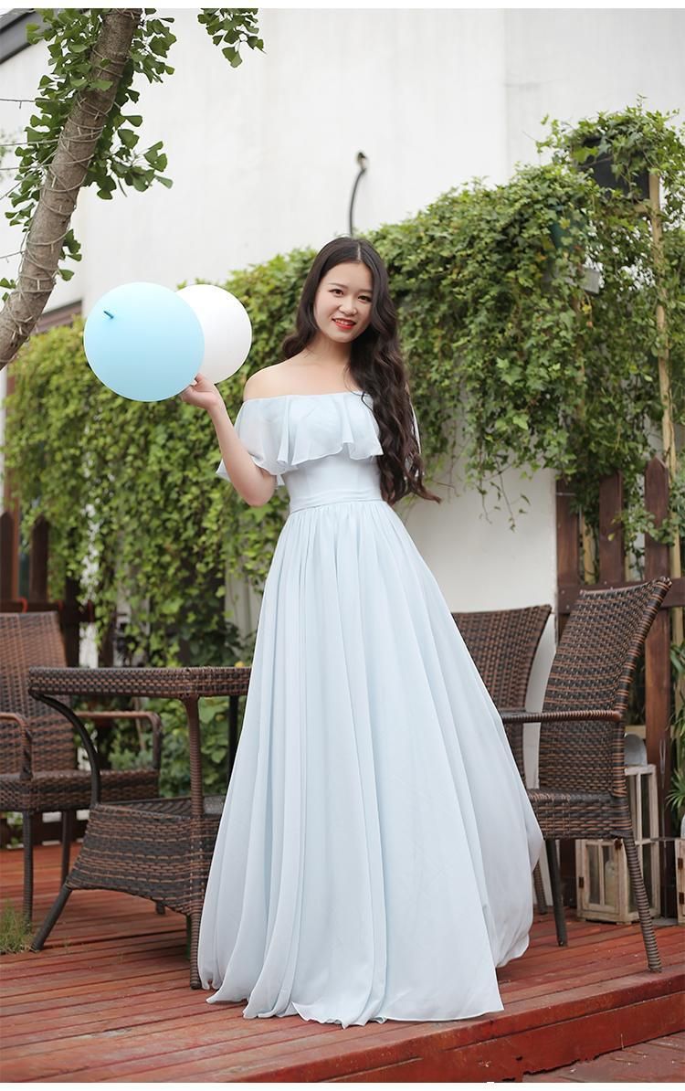 off shoulder guest wedding dress