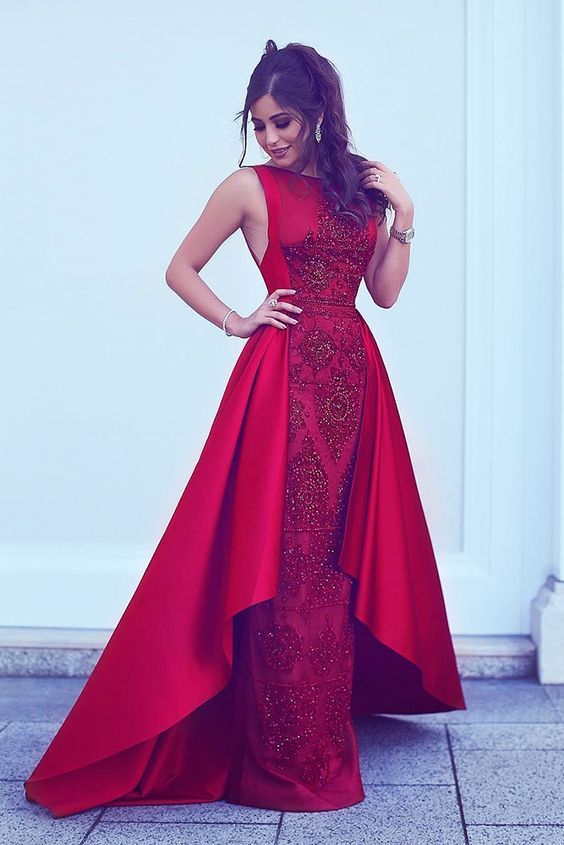 red engagement dress