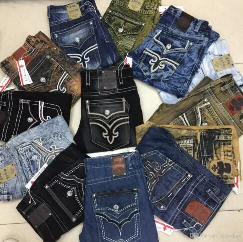 Nuevo pantalones de marca Revival para hombre jeans de línea gruesa, pantalones rectos