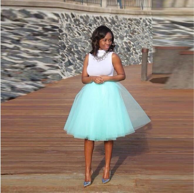 green tulle skirt women