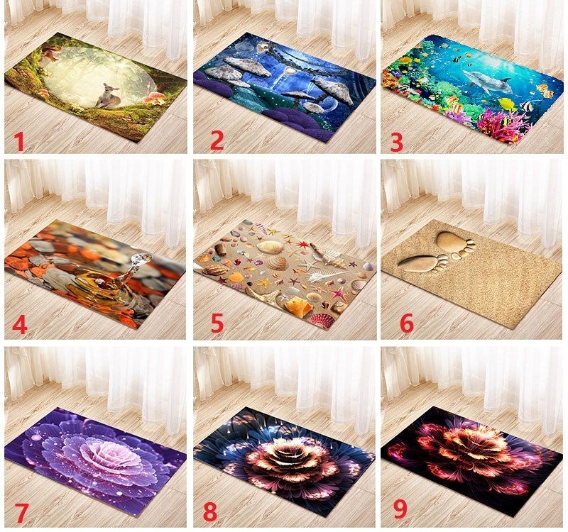 2019 3d Cartoon Home Door Floor Mats Hall Rugs Kitchen Bathroom