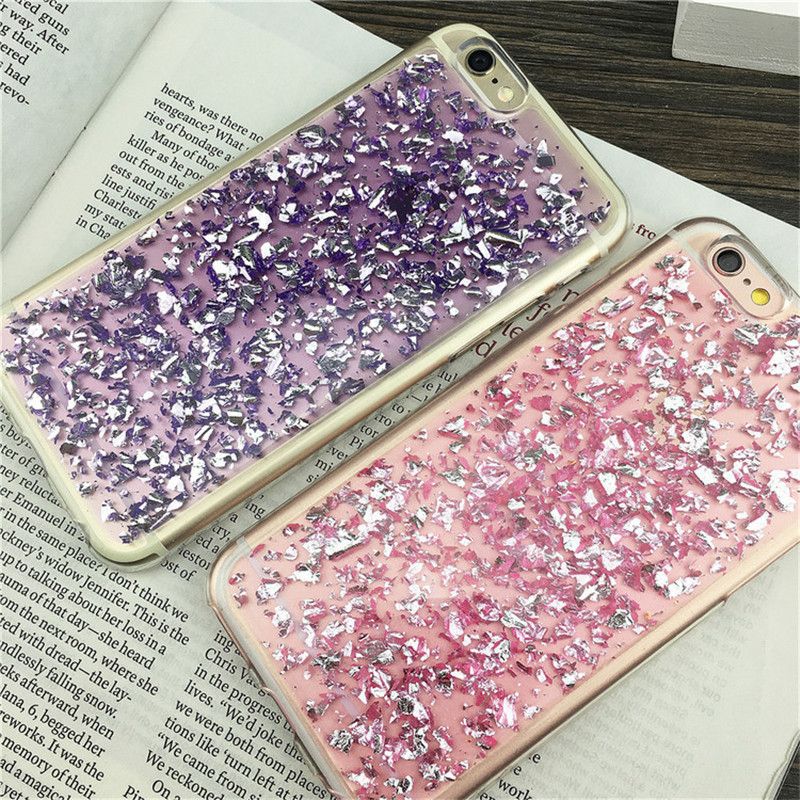 Gold Foil Glitter Phone Case Soft Tpu Shockproof Luxury Bling