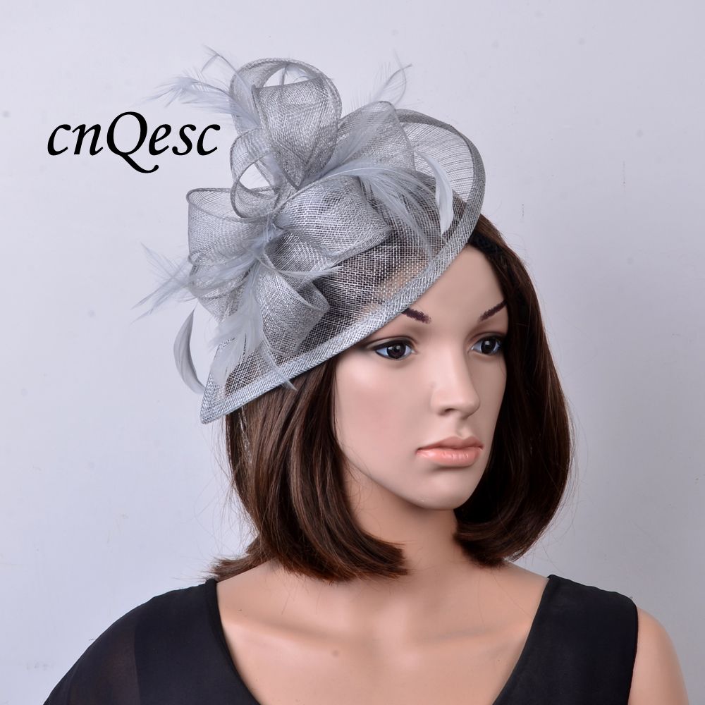 Unique Design Silver Sinamay Fascinator 