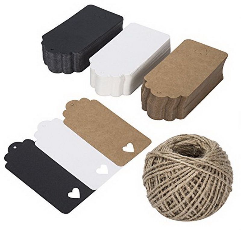 Items similar to small gift tags with string (set of 12) Gift Tags With String For Birthday Party Wedding Favors Rectangular Kraft Craft Tags With Love