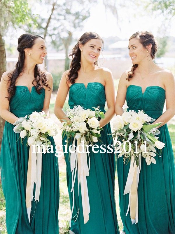 2019 Teal And White Bridesmaid Dresses 