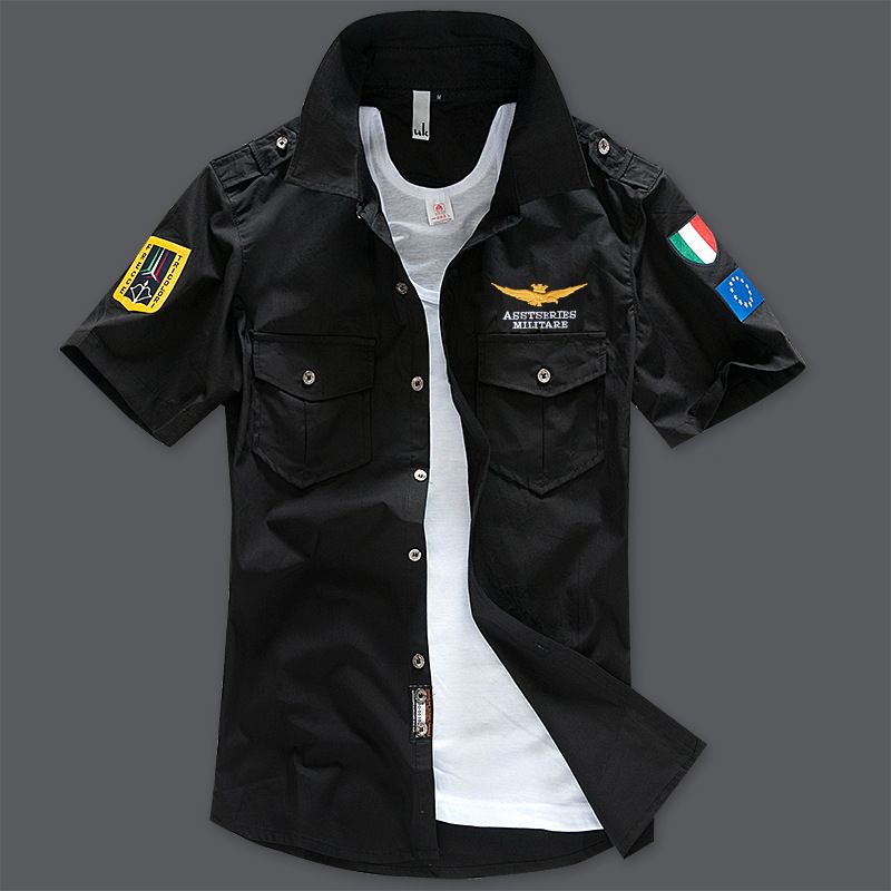 camisa estilo militar hombre