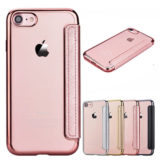 Wholesale Supply Case For Iphone 7 7 Plus Luxury Rose Gold Electroplate Case Flip Pu Leather Tpu Back Clear Mobile Phone Cover From Chenyanyuan16 2 52 Dhgate Com