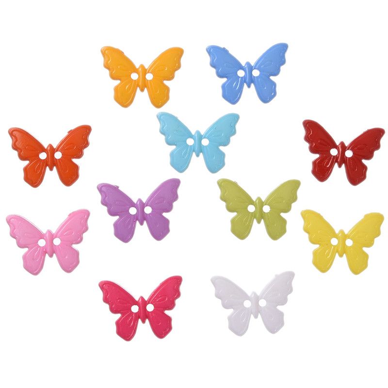 Mezclado Botones de Mariposa de Acrílico 18mm Coser en 2 agujeros de 25 piezas de Joyería Bricolaje De Costura