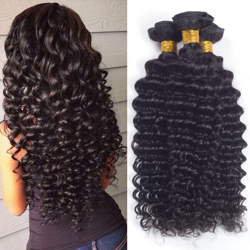 Rainbow Queen Malaysian Virgin Hair Deep Curly Hair Weave