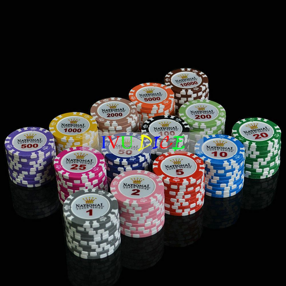 Rouge 100pcs 32mm Chips Casino Jetons de Poker Jeu de Société Pièces Bricolage DIY Craft Coloré 