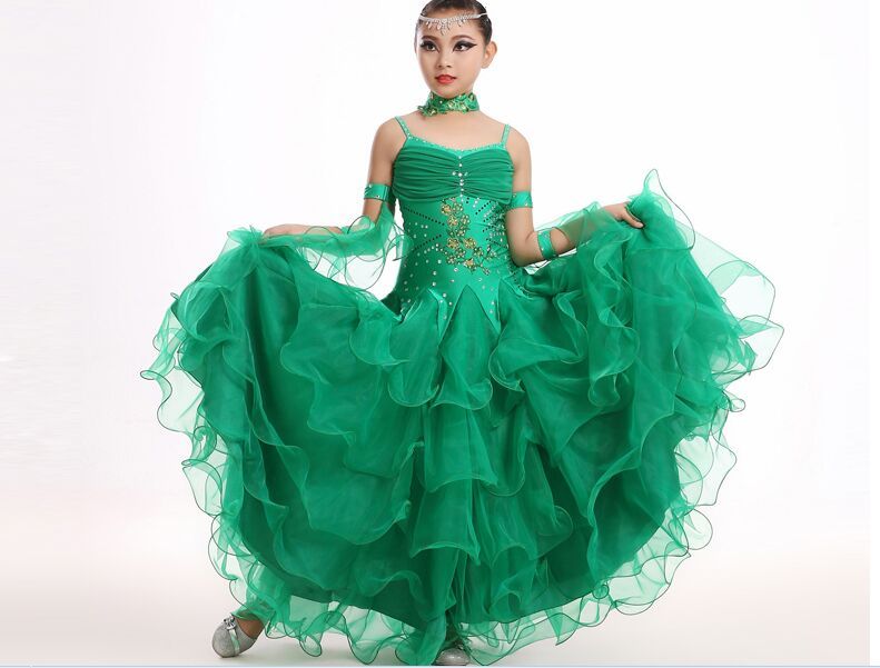 2019 Modern Dance Costumes For Kids Ballroom Dancing Girls Ballroom Standard Dance Dress For Girls Ballroom Dance Competition Dress From