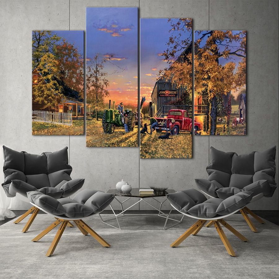 2021 Dave Barnhouse Works, Farm Landscape HD Canvas Print 5 Panel Wall