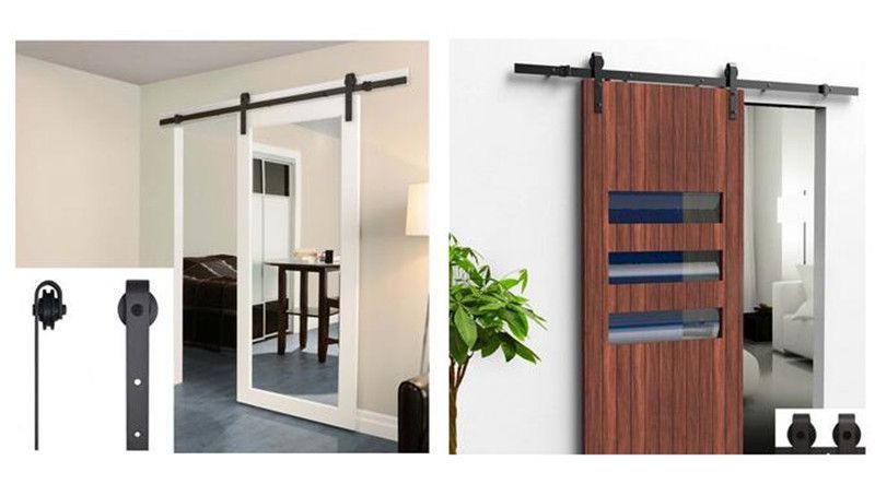 2019 Long Strip Cold Rolled Steel Rustic Black Sliding Barn Door