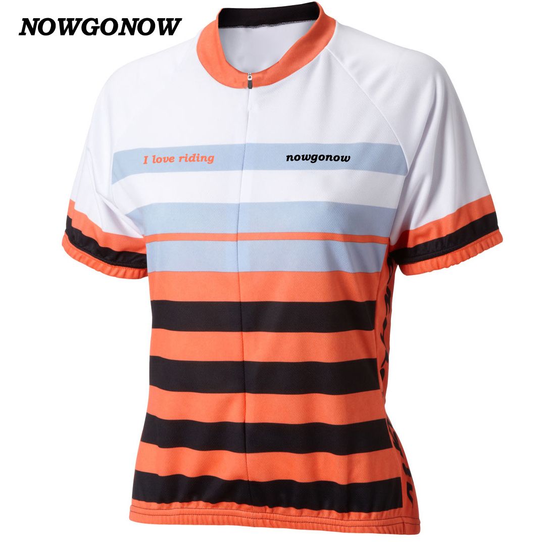 orange cycling jersey womens