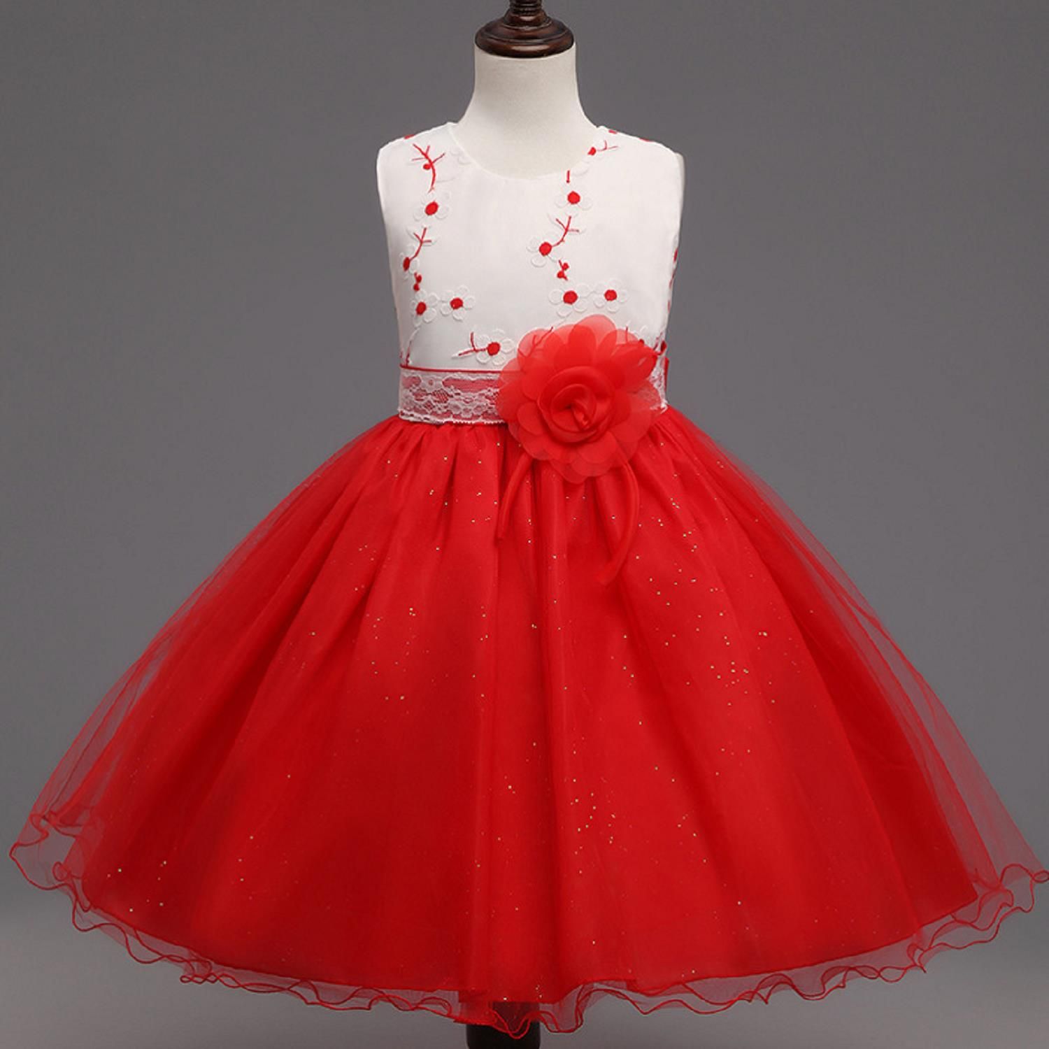 red rose flower girl dresses