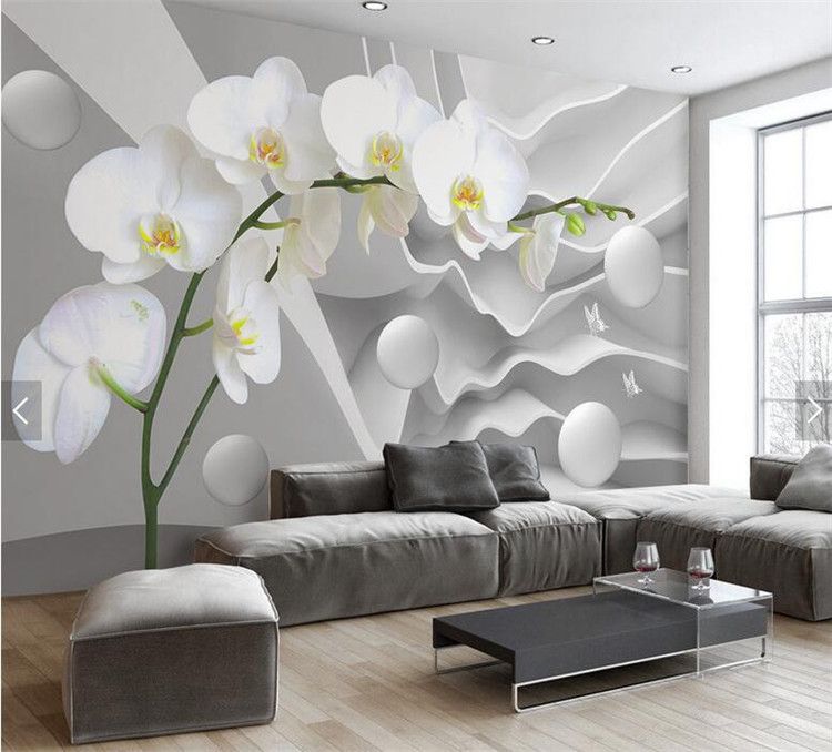 Abstract 3d Photo Mural Wallpaper Flower Circle Ball Wall Paper
