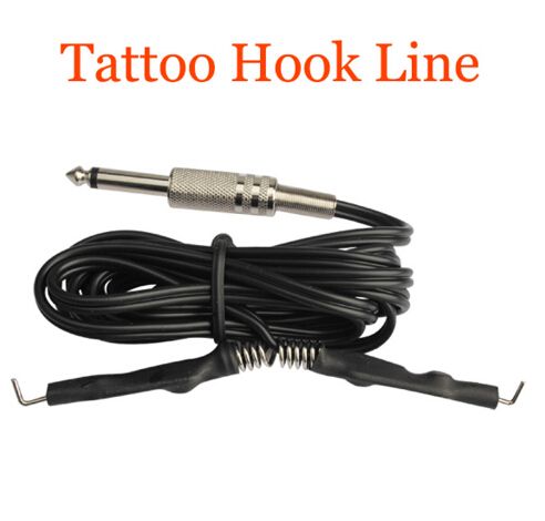 1 x Tattoo Clip Cord For Ink Tip Machine Tattoo Power Supply stainless steel ends Line Tattoos Accessaries free ship
