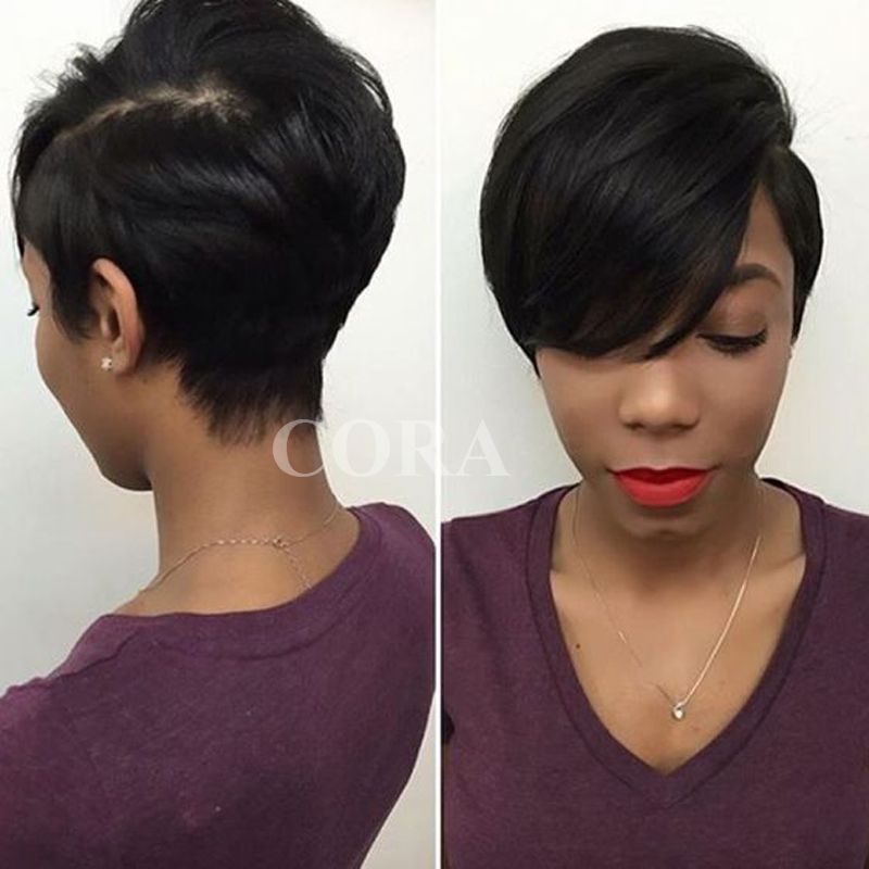 razor cut bob with weave