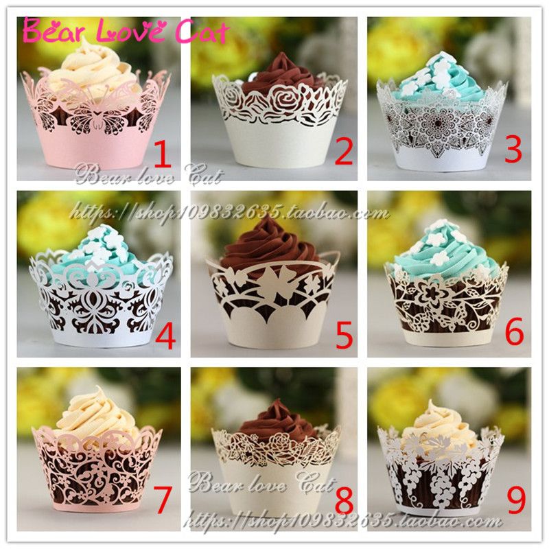 Many Design Wedding Cake Party Decorations Cupcake Liners Customized