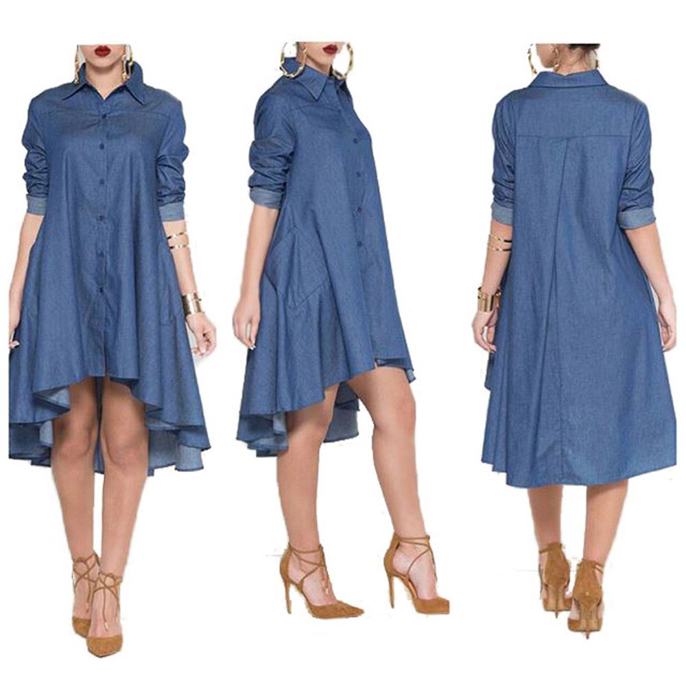 girls long sleeve denim dress