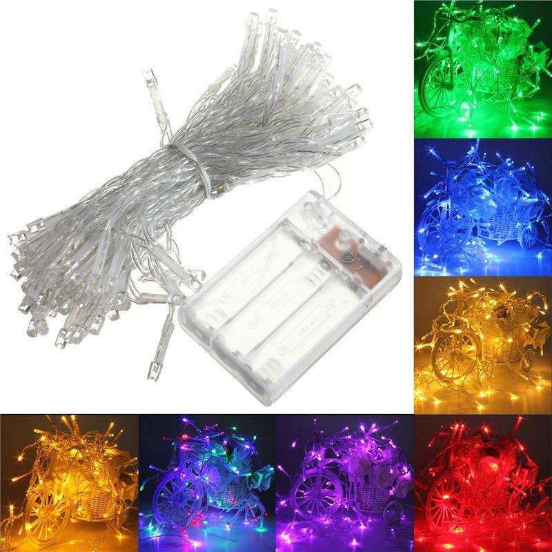 US 2M-4M 20-40 LED Battery Operated Copper String Wire Fairy Lights Xmas Party 