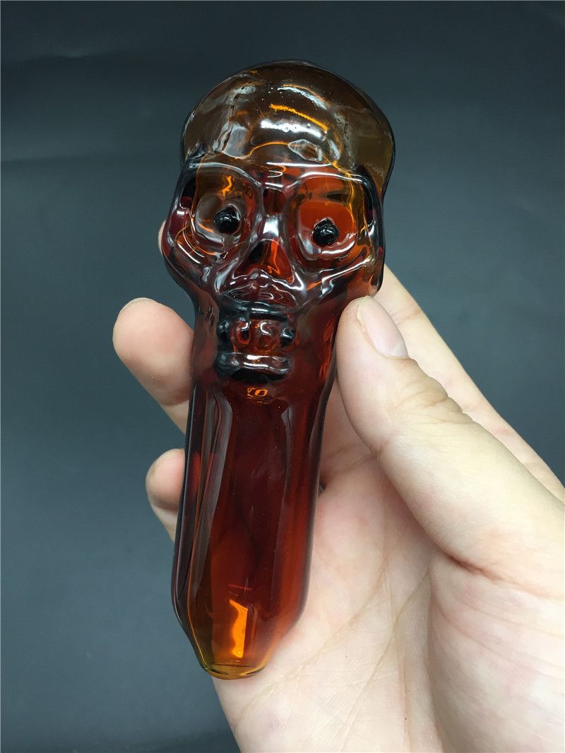 Wholesale Stylish And Cheap BRAND Skull Glass Smoking Pipe Smoking Hand