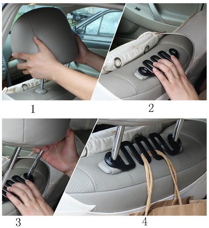 Lot de 2 crochets pour appuie-tête de siège arrière de voiture