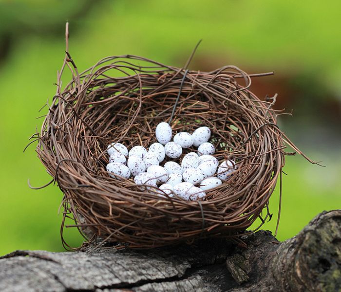 1pc Resin Craft Mini bird nest Fairy Garden Miniature Decor Micro Landscape E&F