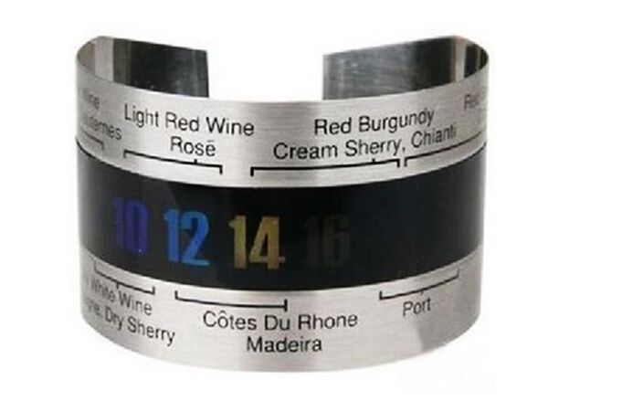Termometro digitale LCD acciaio bracciale tester temperatura bottiglia vino